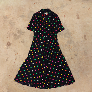 Dot pattern maxi dress【E0255】