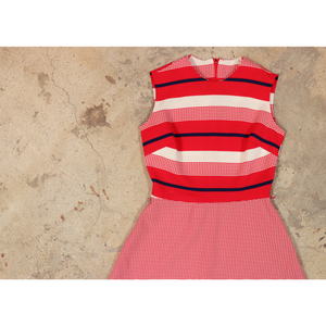 Sleeveless pattern dress【E0252】