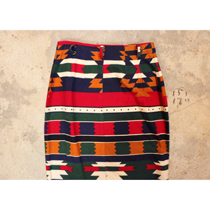 Native pattern wrap skirt【C0393】