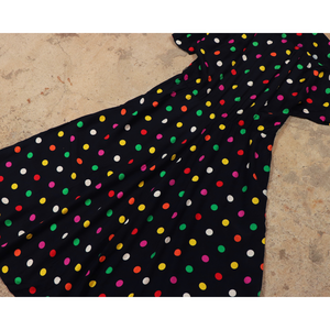 Dot pattern maxi dress【E0255】