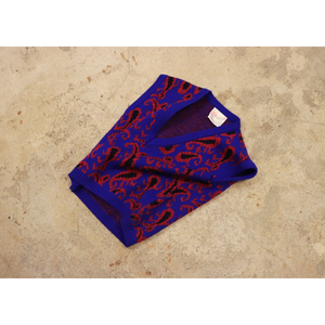 Paisley pattern knit vest【A0745】