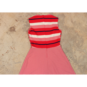 Sleeveless pattern dress【E0252】