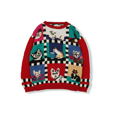 画像をギャラリービューアに読み込む, Cat design knit sweater【A0705】