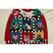 画像をギャラリービューアに読み込む, Cat design knit sweater【A0705】