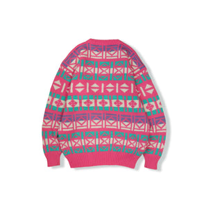 Geometric pattern knit sweater【A0713】