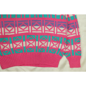 Geometric pattern knit sweater【A0713】