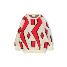 画像をギャラリービューアに読み込む, Random pattern knit sweater【A0715】