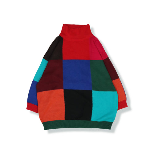 Color block knit sweater【A0730】