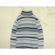 画像をギャラリービューアに読み込む, Border pattern turtle neck knit sweater【A0733】