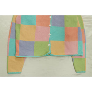 Color block pattern knit cardigan【A0747】