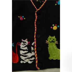 Cat pattern knit cardigan【A0749】