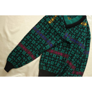 Geometric pattern knit sweater【A0786】