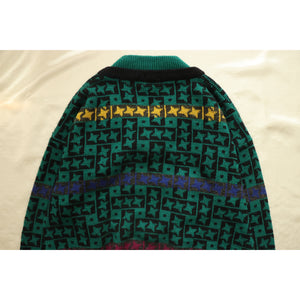 Geometric pattern knit sweater【A0786】
