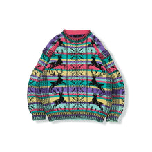 画像をギャラリービューアに読み込む, Multi color knit sweater【A0787】