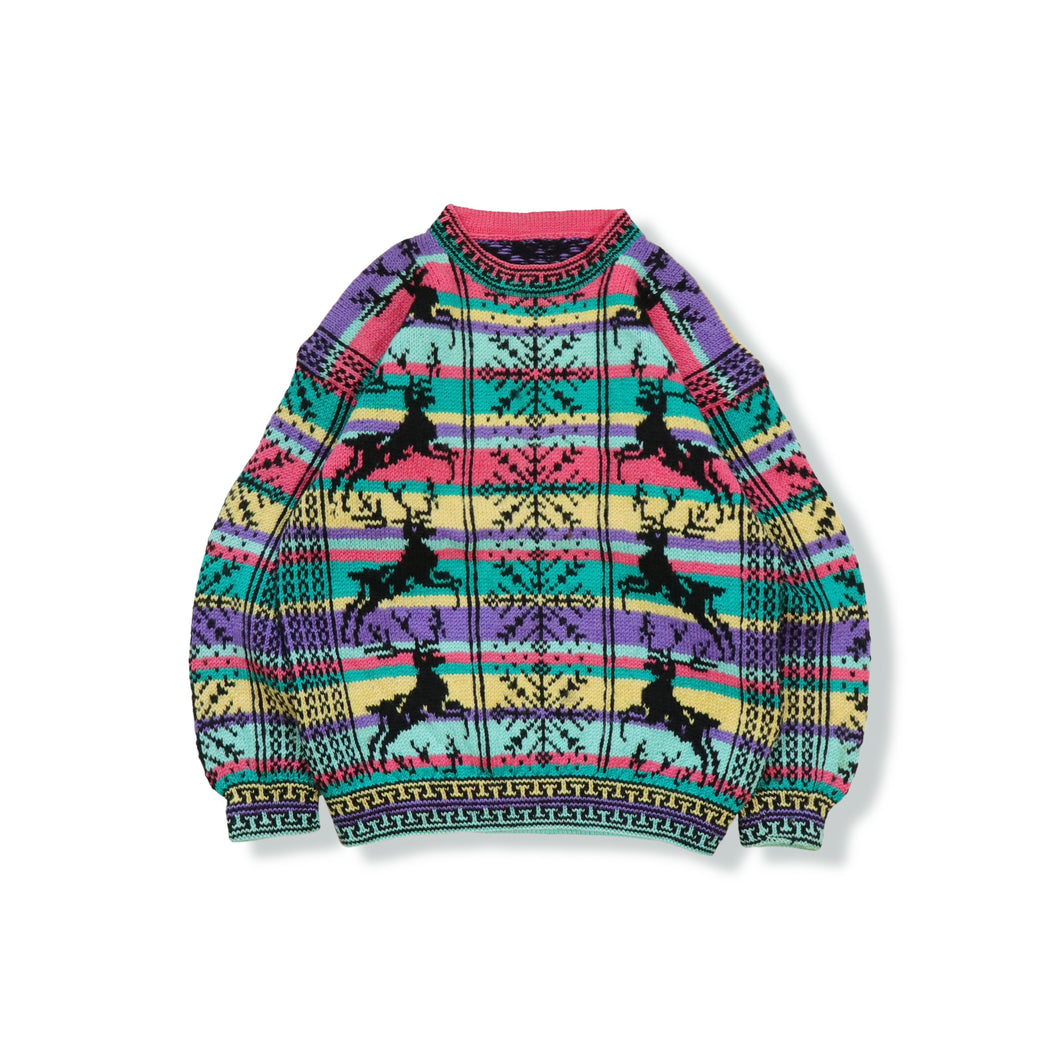 Multi color knit sweater【A0787】