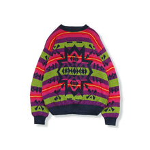 画像をギャラリービューアに読み込む, Mix pattern knit sweater【A0789】