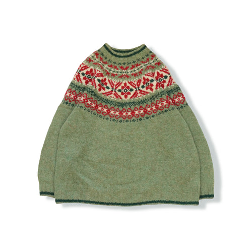 Nordic pattern knit sweater【A0792】