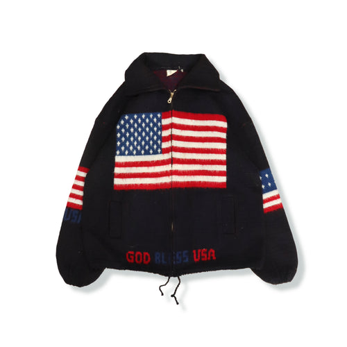 USA zipup wool knit jacket【B0241】