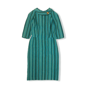 Stripe pattern half sleeve dress【E0243】