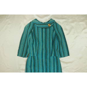Stripe pattern half sleeve dress【E0243】
