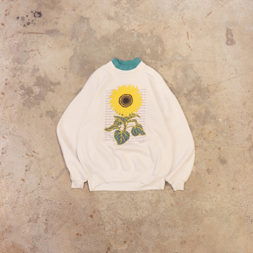 Sunflower printed sweat pullover【A0752】