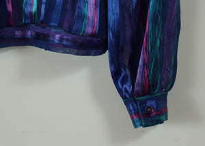 Border pattern pleats blouse【A0569】