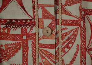 Total pattern linen mix shirt【A0021】