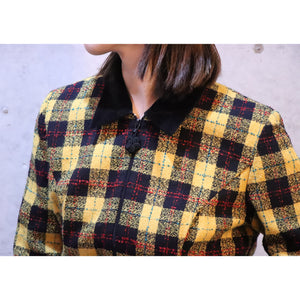 Tartan check pattern zip up jacket【A0022】