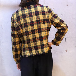 Tartan check pattern zip up jacket【A0022】