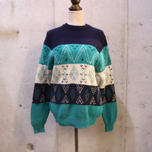 画像をギャラリービューアに読み込む, Border pattern sweater【A0296】