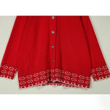 画像をギャラリービューアに読み込む, Red color knit cardigan【A0327】
