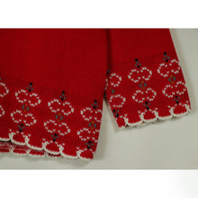 画像をギャラリービューアに読み込む, Red color knit cardigan【A0327】