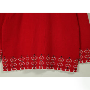 Red color knit cardigan【A0327】