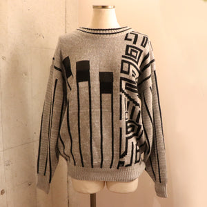 Pattern crew neck sweater【A0330】
