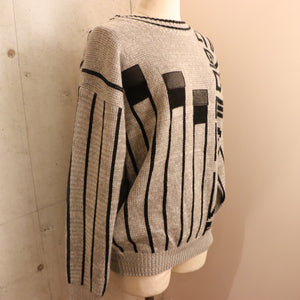 Pattern crew neck sweater【A0330】