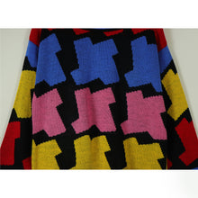 画像をギャラリービューアに読み込む, Multi color pattern knit sweater【A0373】