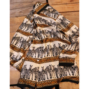 Animal pattern silk shirt【A0402】