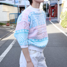 画像をギャラリービューアに読み込む, Pink × blue sweater【A0420】