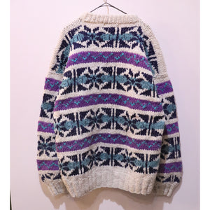 Nordic pattern wool Sweater【A0440】
