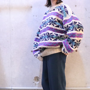 Nordic pattern wool Sweater【A0440】