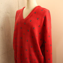 画像をギャラリービューアに読み込む, Pattern Vneck sweater【A0447】