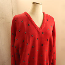 画像をギャラリービューアに読み込む, Pattern Vneck sweater【A0447】