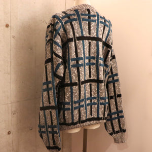 Cross pattern crew neck sweater【A0448】