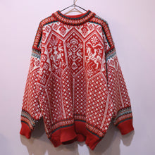 画像をギャラリービューアに読み込む, Nordic pattern wool Sweater【A0454】