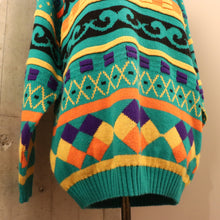 画像をギャラリービューアに読み込む, Pattern knit sweater【A0462】