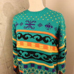Pattern knit sweater【A0462】