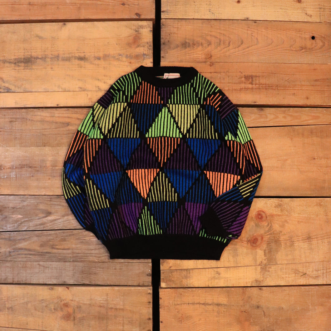 Mosaic pattern sweater【A0469】