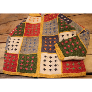 Block pattern knit cardigan【A0471】