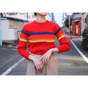 Color border sweater【A0472】