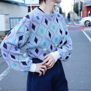 Pattern knit sweater【A0492】